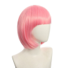 Bob-Cut Straight Fringe Cosplay Wig With Cap - Baby Pink