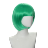 Bob-Cut Straight Fringe Cosplay Wig With Cap - Green