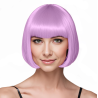 Bob-Cut Straight Fringe Cosplay Wig With Cap - Lilac