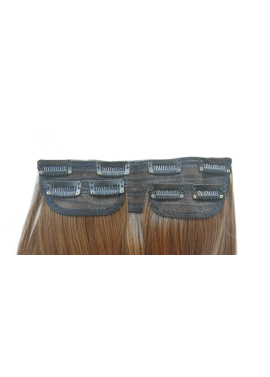 3 Piece 60cm Full Head Clip-on Hair Extensions XXL - T6K-30 Dark chestnut brown mix