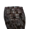 100% Brazilian Remy Wavy Human Hair 7pc XXL 35cm Clip Hair Extensions - 2 Medium Brown