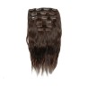 100% Brazilian Remy Wavy Human Hair 7pc XXL 35cm Clip Hair Extensions - 2 Medium Brown