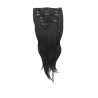 100% Brazilian Remy Human Hair Straight 7pc XXL 35cm Clip Hair Extensions - 1B Natural Black
