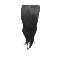 100% Brazilian Remy Human Hair Straight 7pc XXL 35cm Clip Hair Extensions - 1B Natural Black