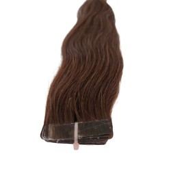 45cm 10 PC Human Hair Colour 4 Chocolate Brown Tape in Indian Remy
