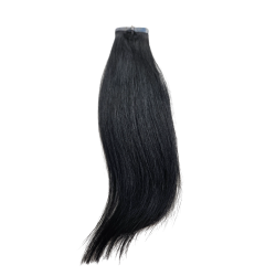 25cm Jet Black Colour 1 Human Hair Tape In Extensions - Salon Quality -10pc Indian Remy