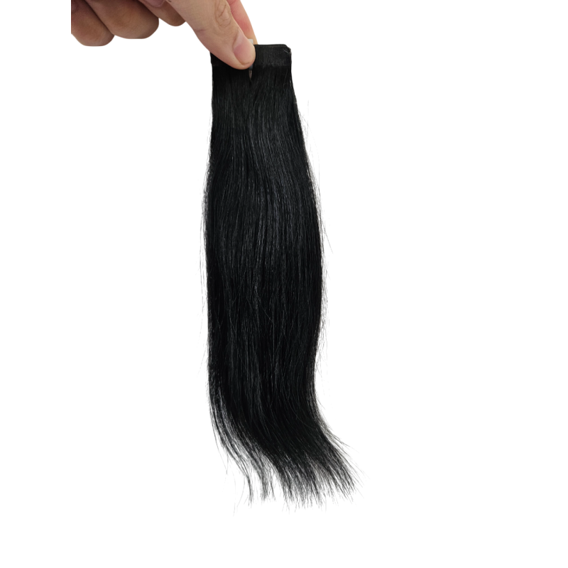 25cm Jet Black Colour 1 Human Hair Tape In Extensions - Salon Quality -10pc Indian Remy