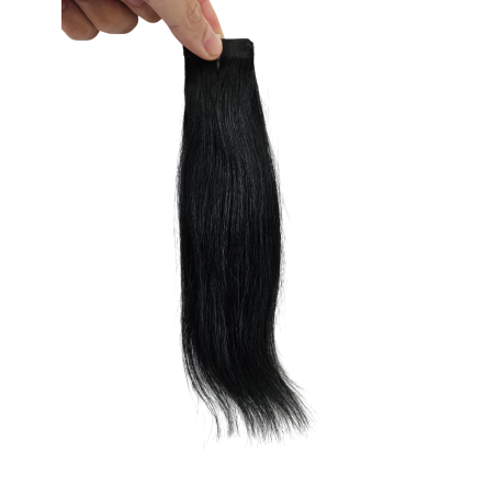 25cm Jet Black Colour 1 Human Hair Tape In Extensions - Salon Quality -10pc Indian Remy