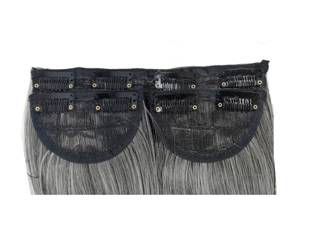 3 Piece 60cm Full Head Clip-on Hair Extensions XXL - Salt and Pepper  8M60