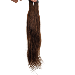 25cm Colour 4.3 Chocolate Brown Human Hair Tape In Extensions - Salon Quality -10pc Indian Remy