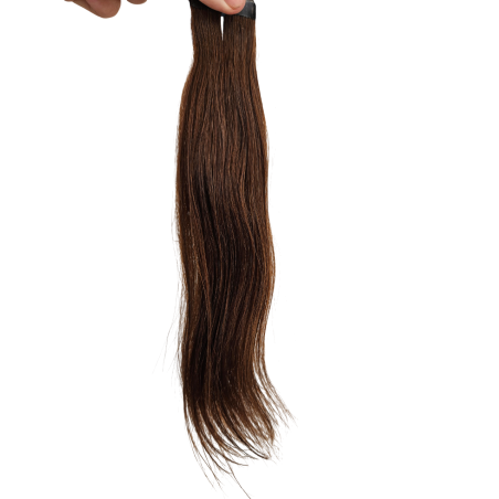 25cm Colour 4.3 Chocolate Brown Human Hair Tape In Extensions - Salon Quality -10pc Indian Remy