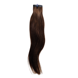 25cm Colour 4.3 Chocolate Brown Human Hair Tape In Extensions - Salon Quality -10pc Indian Remy