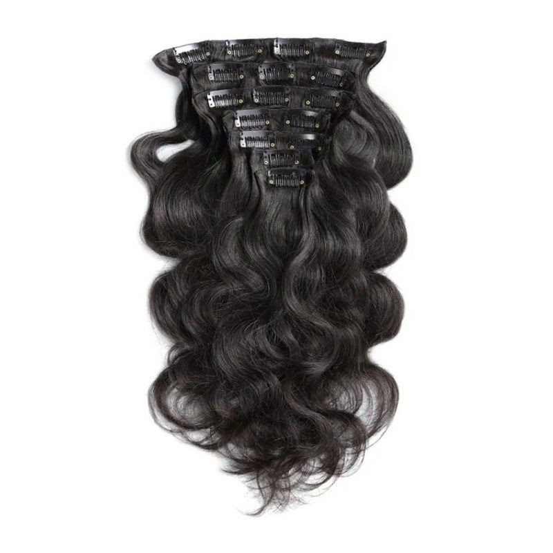 Body Wave color 1B 35cm (14") XXL 7pc clip in - 100% Brazilian Remy Human Hair Body Wave color 1B 35cm (14") XXL 7pc clip in - 100% Brazilian Remy Human Hair
