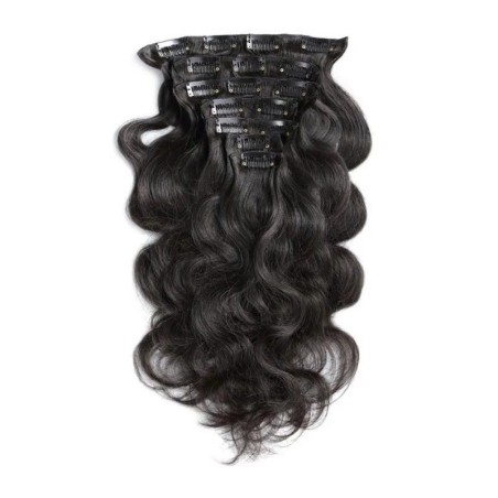 Body Wave color 1B 35cm (14") XXL 7pc clip in - 100% Brazilian Remy Human Hair