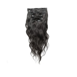 Wavy color 1B 35cm (14") XXL 7pc clip in - 100% Brazilian Remy Human Hair
