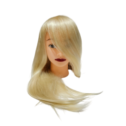 50% Human hair-synthetic blend practice mannequin head -color: white blonde