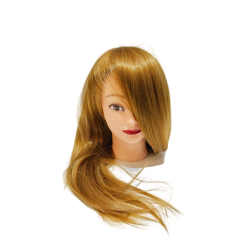 50% Human hair-synthetic blend practice mannequin head -color: Golden/strawberry blonde