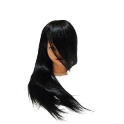 50% Human hair-synthetic blend practice mannequin head -color: Black