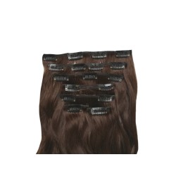 Wavy color 4 45cm (18") XXL 7pc clip in - 100% Brazilian remy human hair