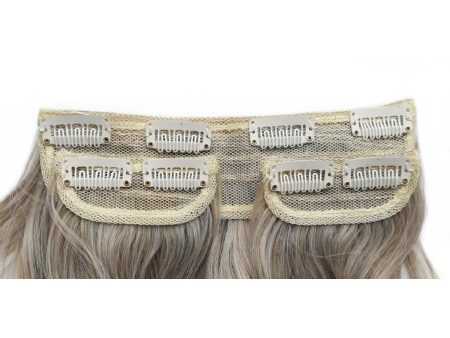 Long 3 Piece 60cm Full Head Clip-on Hair Extensions XXL Wavy - M18B-60 Extra Ash platinum blonde mix