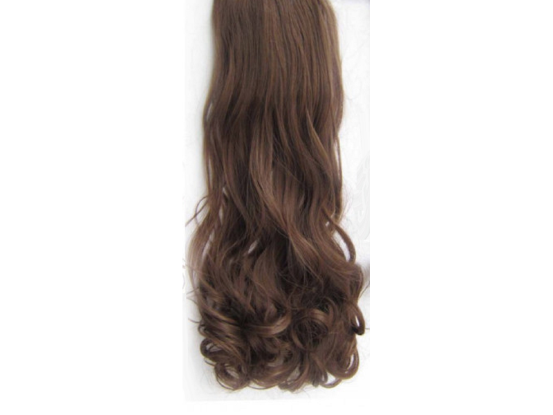 Long 3 Piece 60cm Full Head Clip-on Hair Extensions XXL Wavy - Light Natural Brown 8