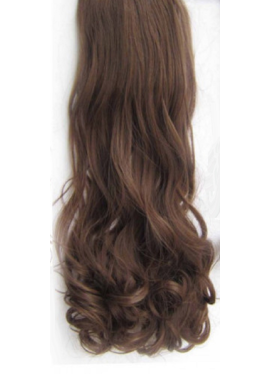 Long 3 Piece 60cm Full Head Clip-on Hair Extensions XXL Wavy - Light Natural Brown 8