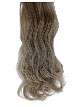 Long 3 Piece 60cm Full Head Clip-on Hair Extensions XXL Wavy - Light Brown Platinum mix 12m613