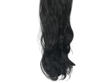 Long 3 Piece 60cm Full Head Clip-on Hair Extensions XXL Wavy - Jet Black (1)