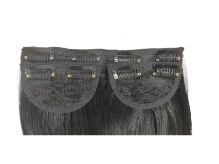 Long 3 Piece 60cm Full Head Clip-on Hair Extensions XXL Wavy - Jet Black (1)