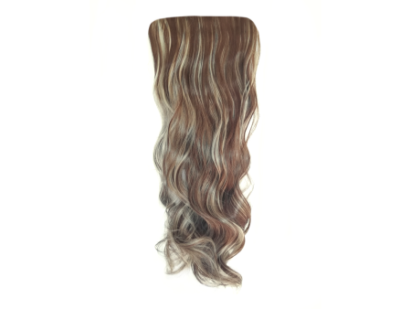 Long 3 Piece 60cm Full Head Clip-on Hair Extensions XXL Wavy - H8A88 Ash blonde brown mix