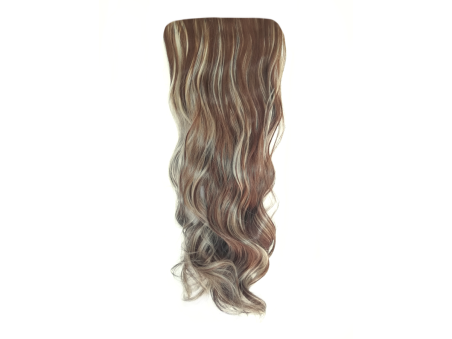 Long 3 Piece 60cm Full Head Clip-on Hair Extensions XXL Wavy - H8A88 Ash blonde brown mix