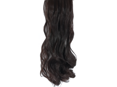 Long 3 Piece 60cm Full Head Clip-on Hair Extensions XXL Wavy - Dark Chocolate 4