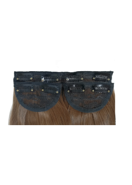 Long 3 Piece 60cm Full Head Clip-on Hair Extensions XXL Wavy - Chestnut 6
