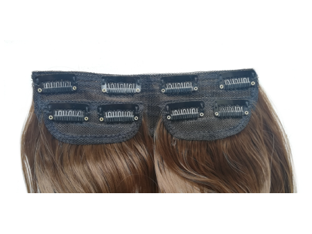 Long 3 Piece 60cm Full Head Clip-on Hair Extensions XXL Wavy - 9 Beige dark blonde