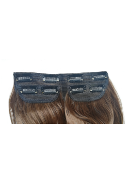 Long 3 Piece 60cm Full Head Clip-on Hair Extensions XXL Wavy - 9 Beige dark blonde