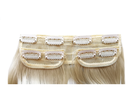 Long 3 Piece 60cm Full Head Clip-on Hair Extensions XXL Wavy - 88 Ash beige blonde