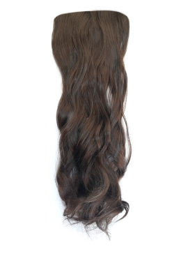 Long 3 Piece 60cm Full Head Clip-on Hair Extensions XXL Wavy - 6K Chesnut brown