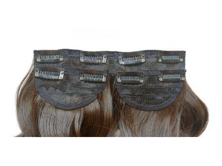 Long 3 Piece 60cm Full Head Clip-on Hair Extensions XXL Wavy - 6K Chesnut brown