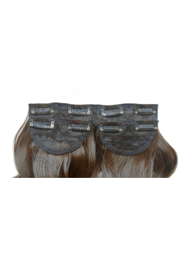Long 3 Piece 60cm Full Head Clip-on Hair Extensions XXL Wavy - 6K Chesnut brown