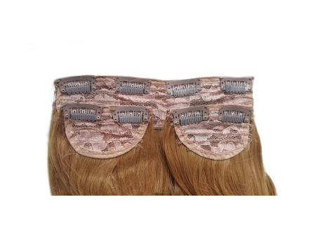 Long 3 Piece 60cm Full Head Clip-on Hair Extensions XXL Wavy - 27 Strawberry blonde