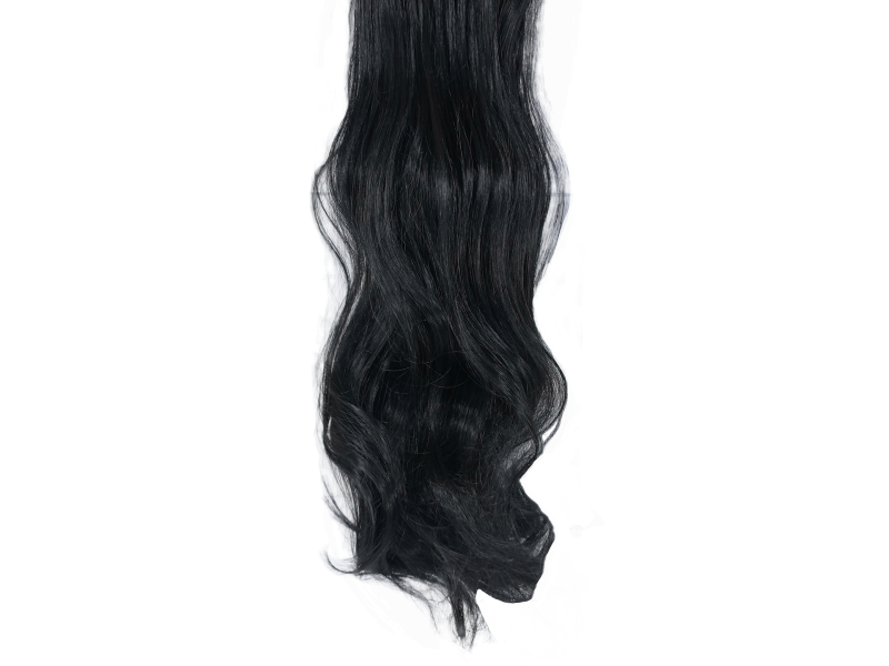 Long 3 Piece 60cm Full Head Clip-on Hair Extensions XXL Wavy - 1b Natural Black