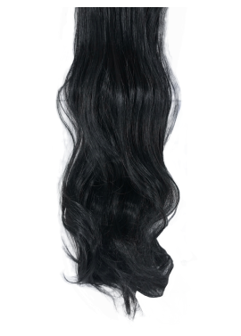 Long 3 Piece 60cm Full Head Clip-on Hair Extensions XXL Wavy - 1b Natural Black