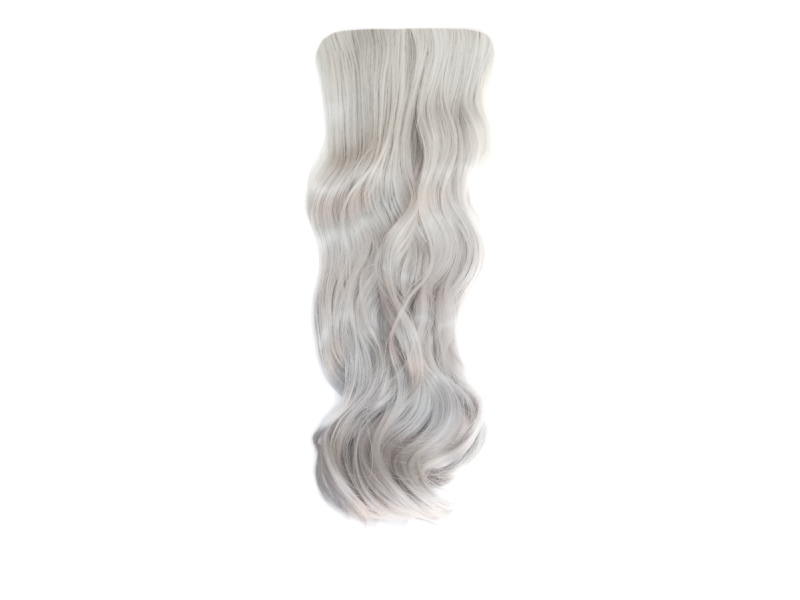 Long 3 Piece 60cm Full Head Clip-on Hair Extensions XXL Wavy - 1001A Silver white Long 3 Piece 60cm Full Head Clip-on Hair Extensions XXL Wavy - 1001A Silver white