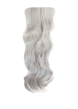 Long 3 Piece 60cm Full Head Clip-on Hair Extensions XXL Wavy - 1001A Silver white