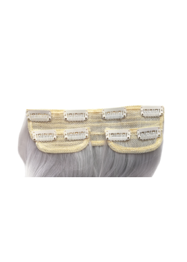 Long 3 Piece 60cm Full Head Clip-on Hair Extensions XXL Wavy - 1001A Silver white