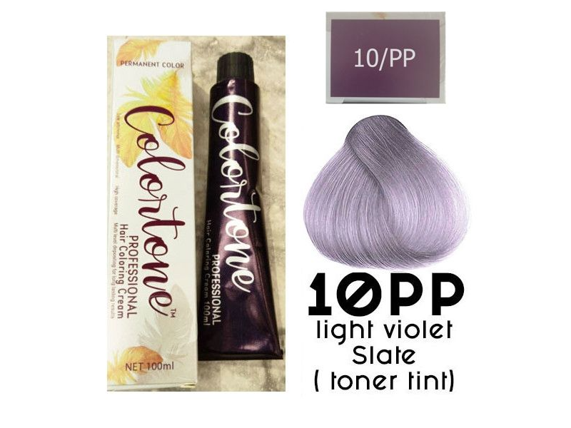 Colortone Professional Hair Dye Toner Tint Coloring Cream - 10PP Light Violet Slate