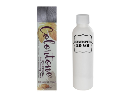 Colortone Professional Hair Dye Toner Tint Coloring Cream - 10BP Medium Steel Silver
