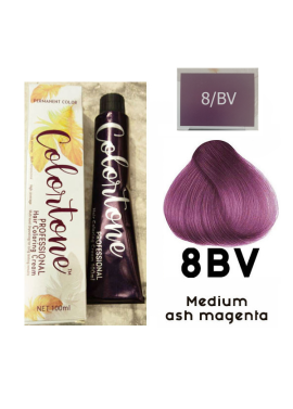 8BV Medium ash magenta - 6 TUBES pack (same color, no developer) Colortone professional 100ML