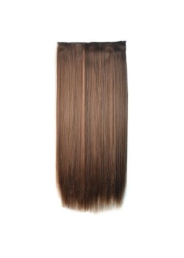 10 Piece Straight Long 55-60cm Full Head Clip-on Hair Extensions XXL - 4-30 Chestnut Brown Mix Straight