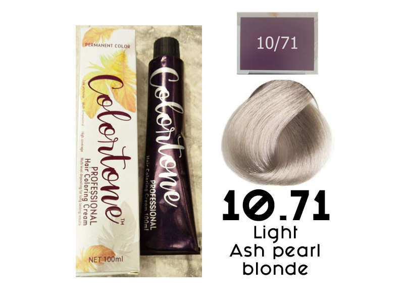 Colortone Professional Hair Dye Toner Tint Coloring Cream - 10.71 Light Ash Pearl Blonde